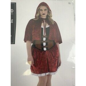 Rebel Riding Hood Costume Dress Cape Adult Plus 2XL 18-20 New